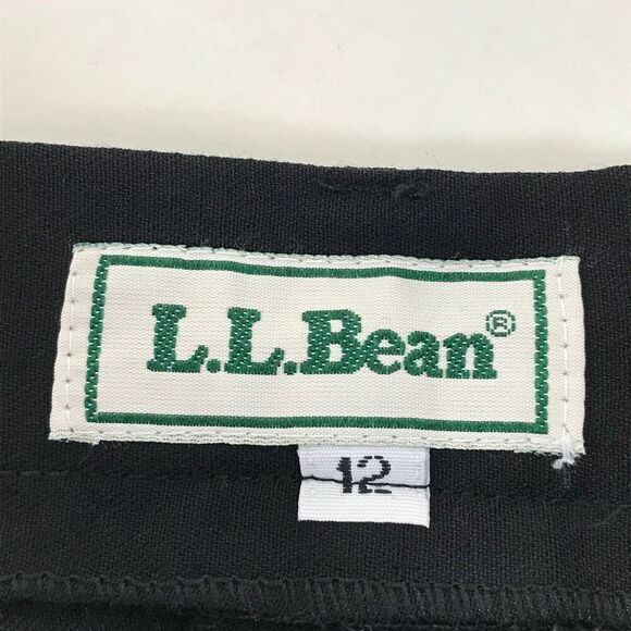 Vintage L.L. Bean High Rise Wool Trousers Women's Size 12 Black Straight Leg USA - Picture 8 of 9